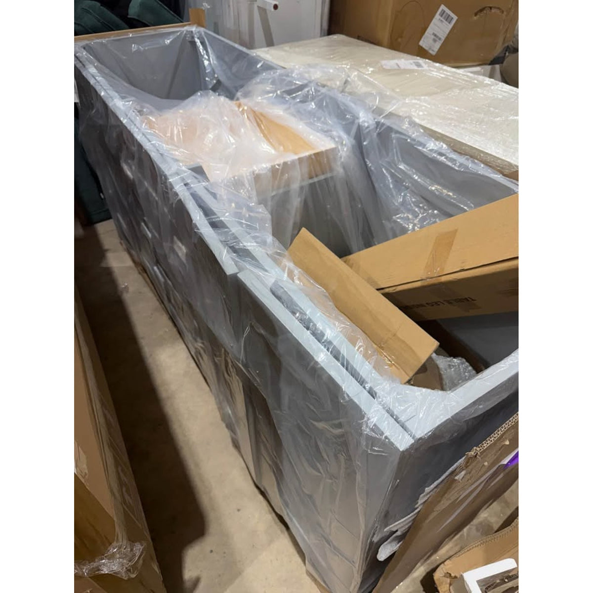 Longshore Tides Freitas 72” Double Bathroom Vanity | Gray | White Quartz Top | Delivery Available