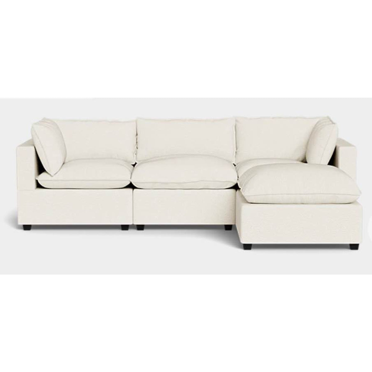 Albany Park Kova Pillow Cushion Sofa with Ottoman | Sand Performance Basketweave Delivery Available