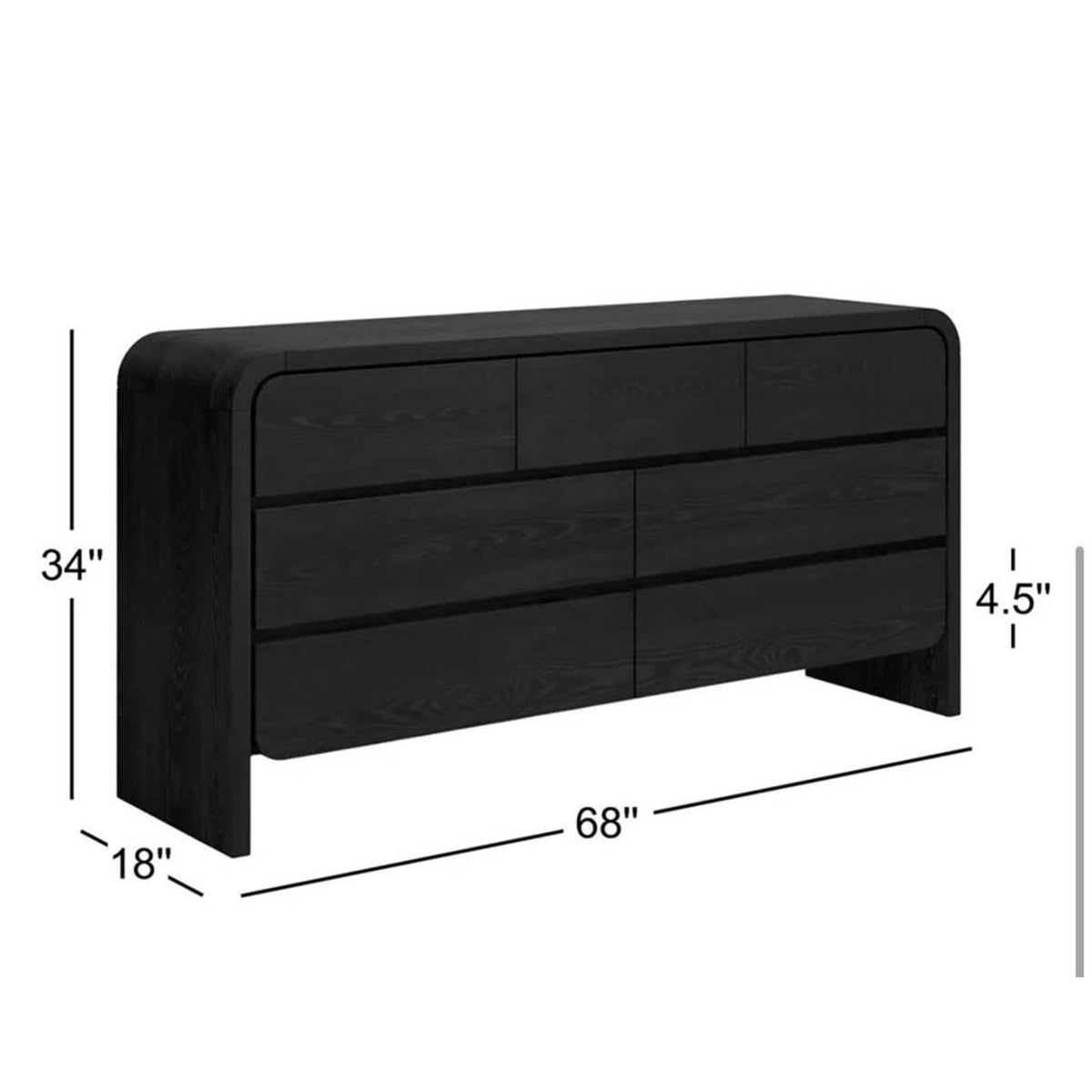 AllModern Nori 68” Solid Wood 7-Drawer Dresser – Black – Retail $2,509 – Delivery Available