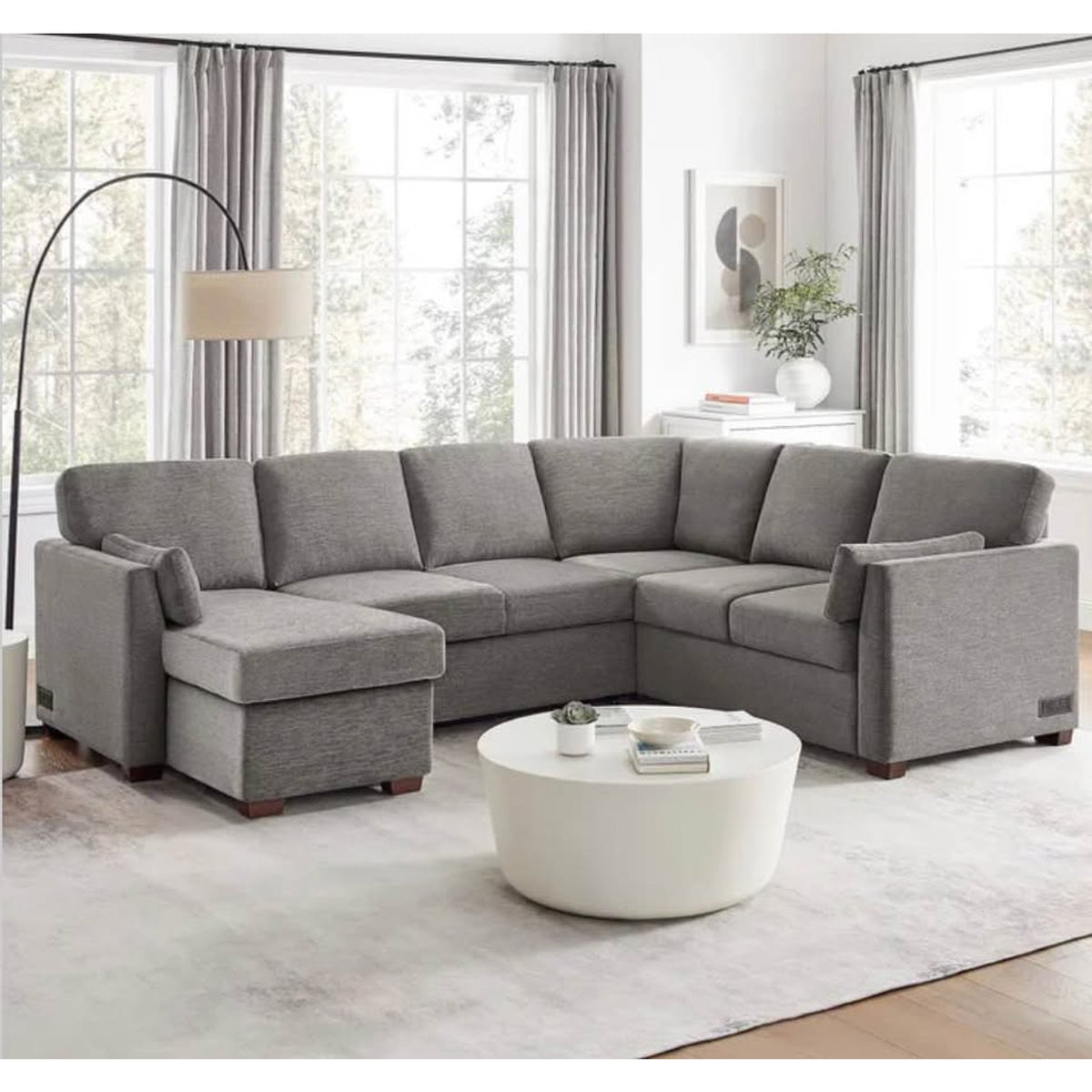 Coddle Luke Sleeper Sectional with Reversible Chaise & Storage | Costco | Dark Gray | Queen Sleeper