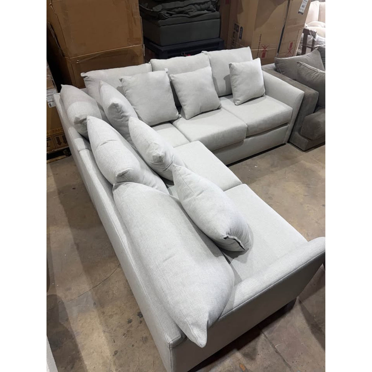 New Stone & Leigh Savannah Sectional – $4,102 Retail – Light Gray - Open Box – Delivery Available