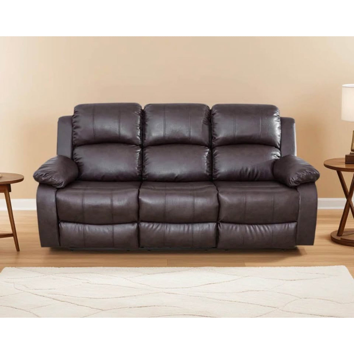 79” Manual Reclining Sofa Faux Leather Brown – $1,030 Retail – Open Box – Delivery Available