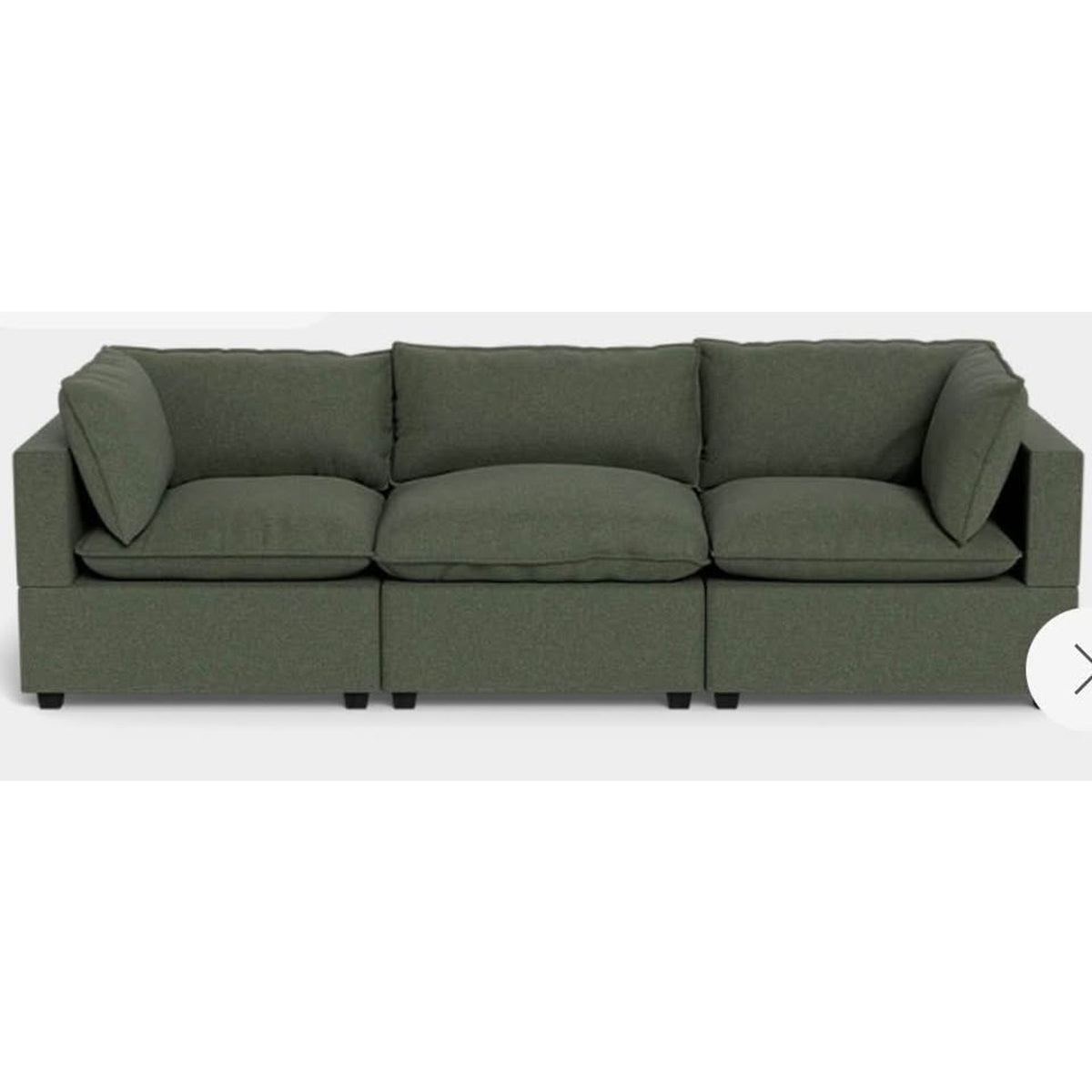 Albany Park Kova Pillow Cushion Sofa | Spruce Performance Chenille | 122” - Delivery Available