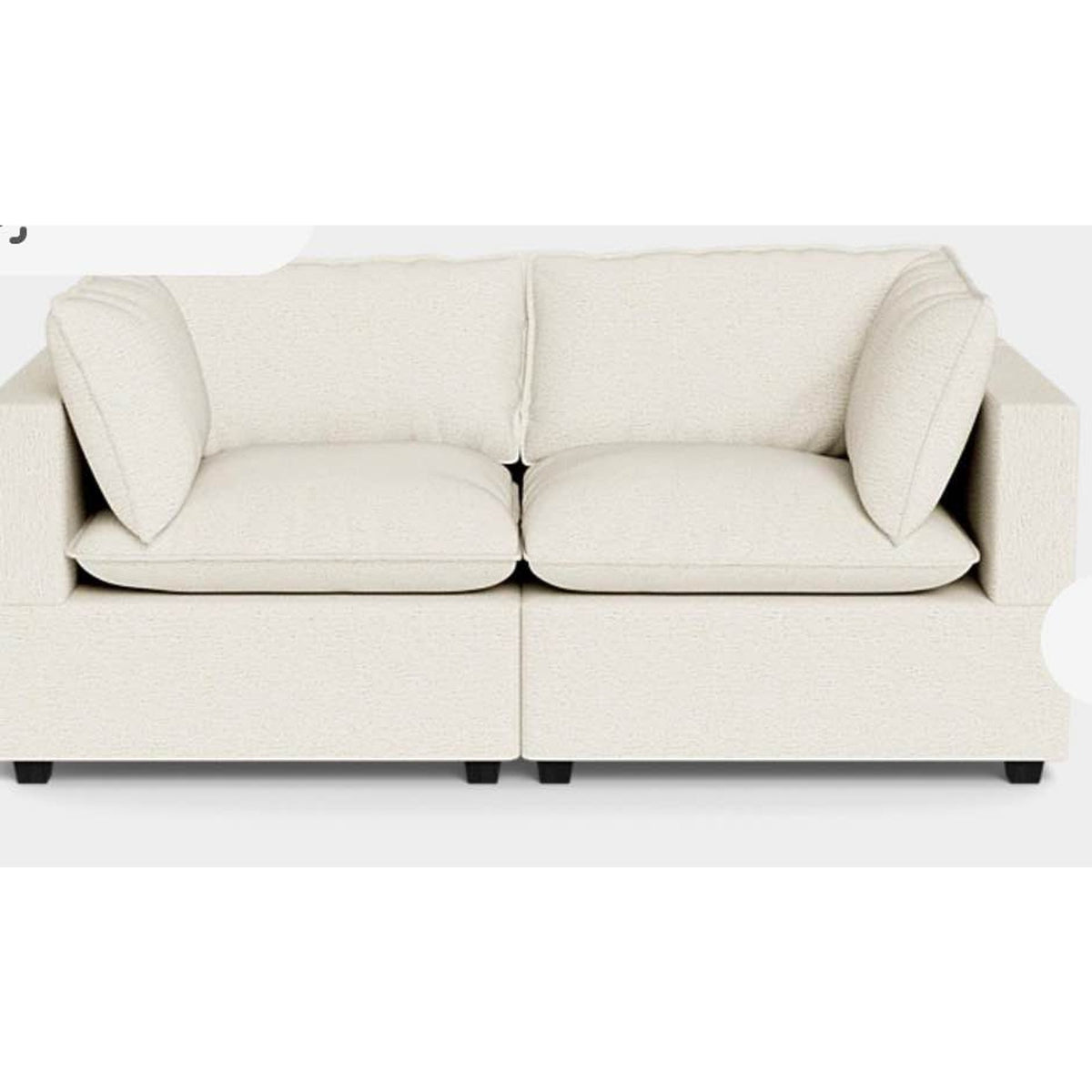 Albany Park Kova Pillow Cushion Sofa | Sand Performance Basketweave | 86” - Delivery Available