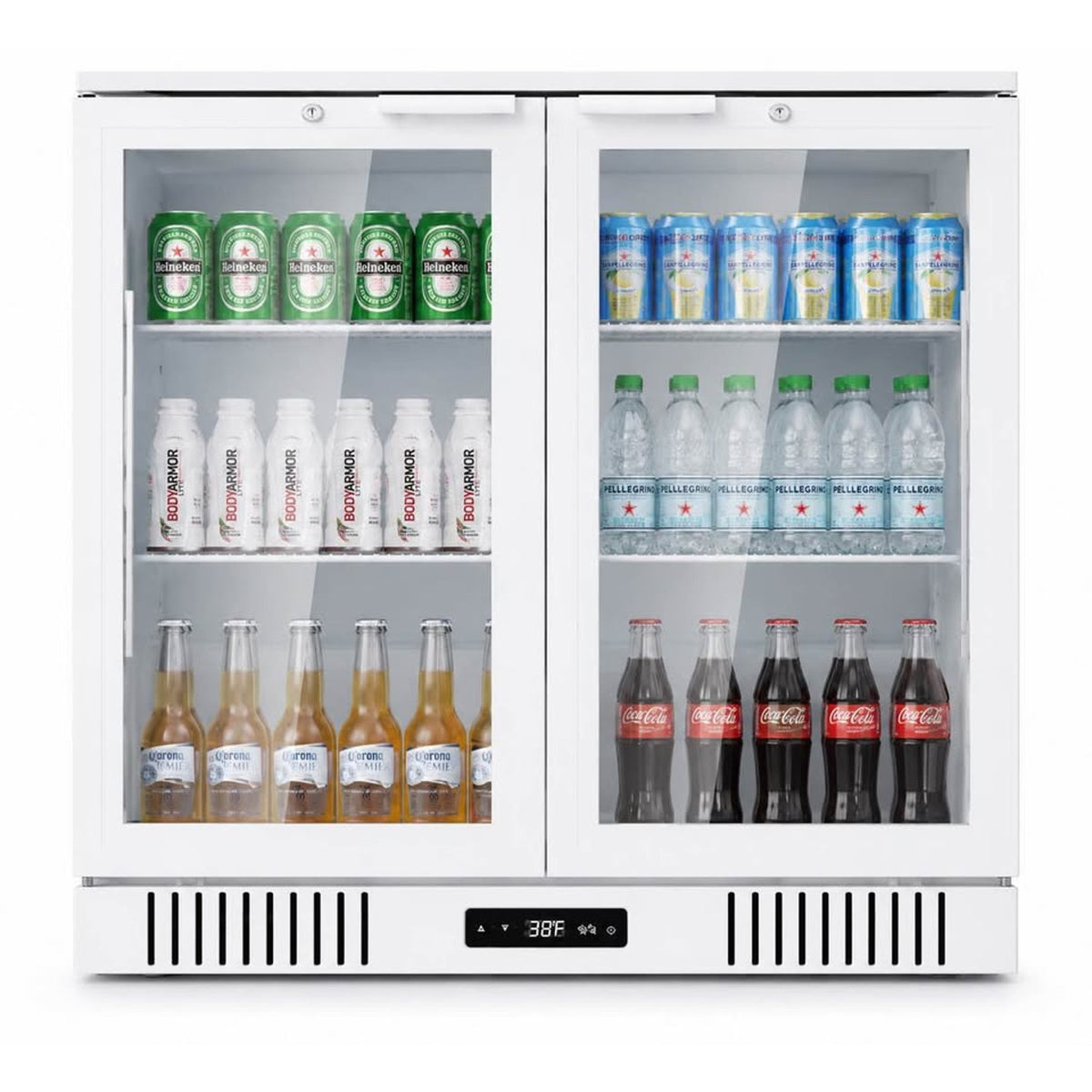 36” White Dual Glass Door Beverage Refrigerator Beverage Center – New Open Box – Delivery Available