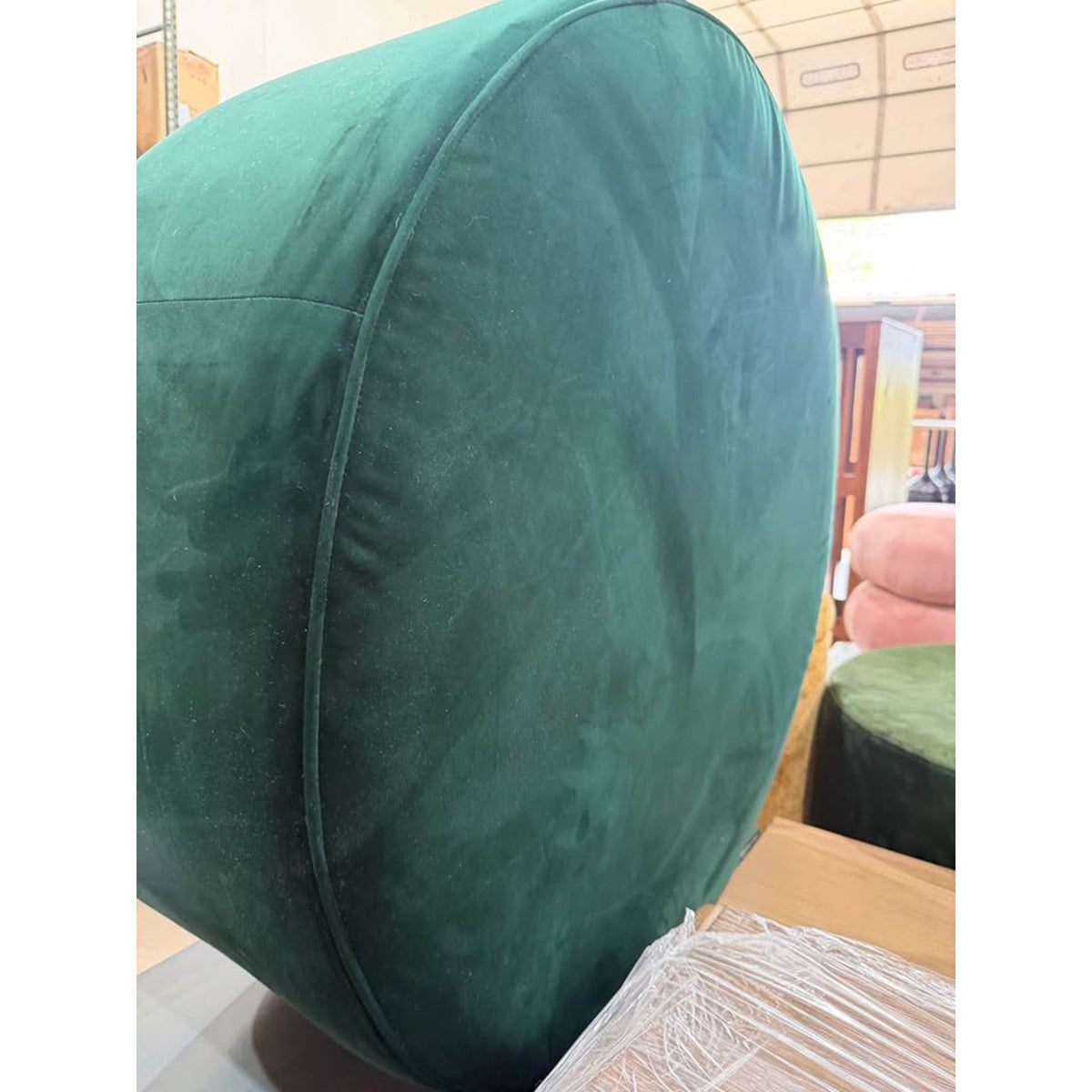 Joybird Cullen Cocktail XL Ottoman – Royale Evergreen Velvet | New Open Box - Delivery Available
