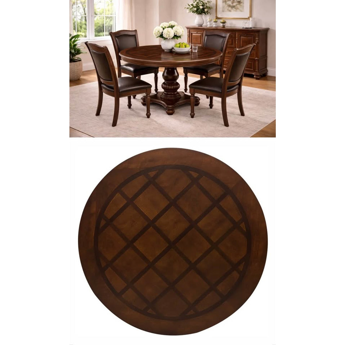 54” Round Pedestal Dining Table – Retail $790 – Delivery Available