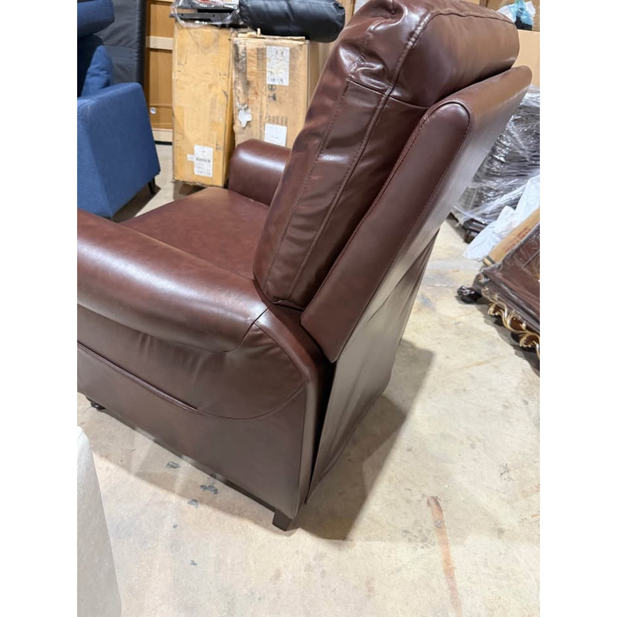 Traditional Push-Back Recliner – Brown Faux Leather – New Open Box - Delivery Available