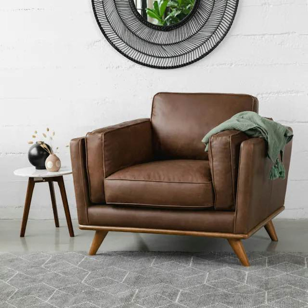 Leather Lounge Chair – Charme Chocolate – $1,099 Retail – Open Box – Delivery Avail