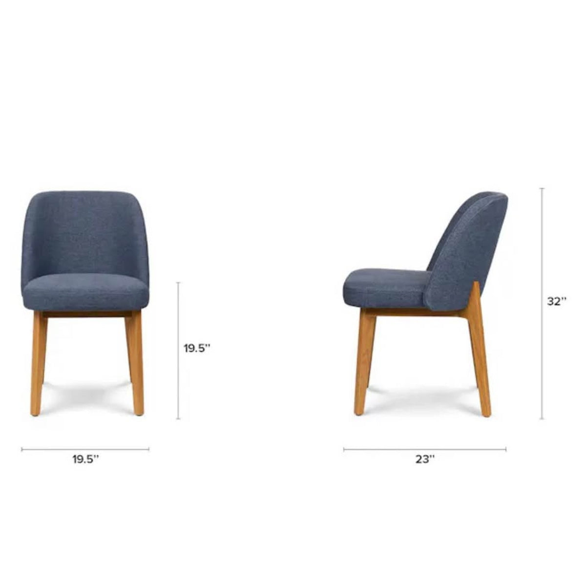 Article | Set of 2, 4, or 6 Dining Chairs | Alta - Oak & Nocturnal Blue | Delivery Available