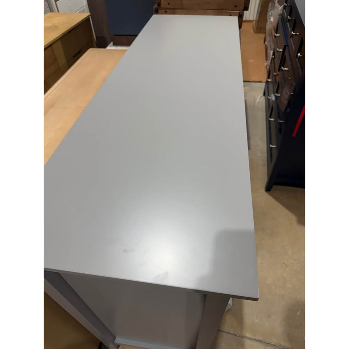 60” Gray 8-Drawer Solid Wood Dresser – New Open Box