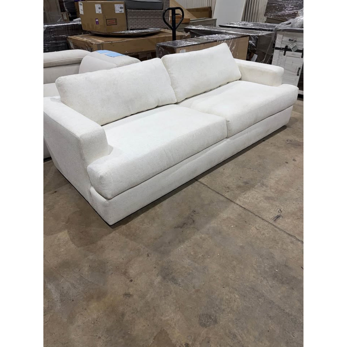 96” Oversized Ivory Down-Filled Sofa | New Open Box | Deep Seat Luxury Couch - Delivery Available