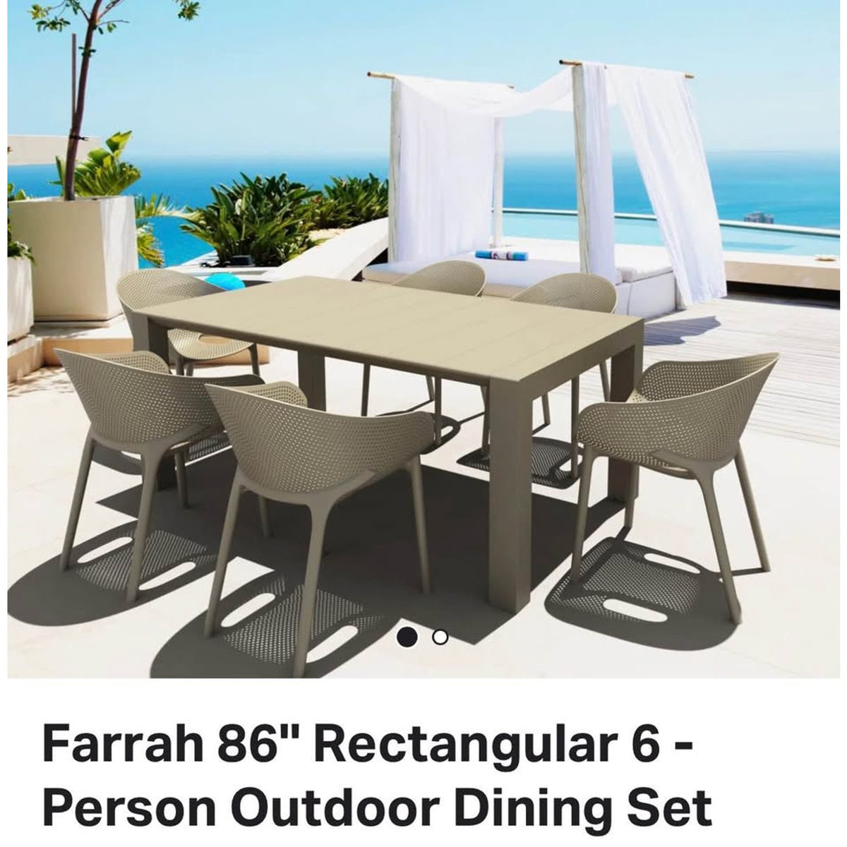 Allmodern Outdoor Patio Set 7pcs - Taupe/Sand Color - 6 Stackable Chairs - $1600 Retail - Delivery