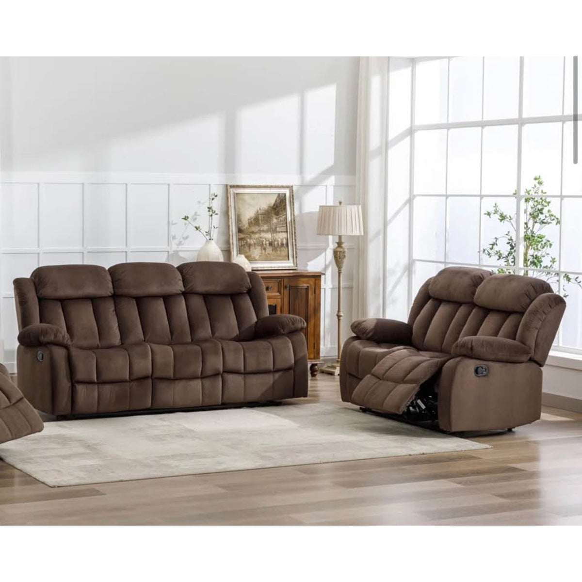 2-Piece Reclining Sofa & Loveseat Set – $1,999 Retail – Delivery Available