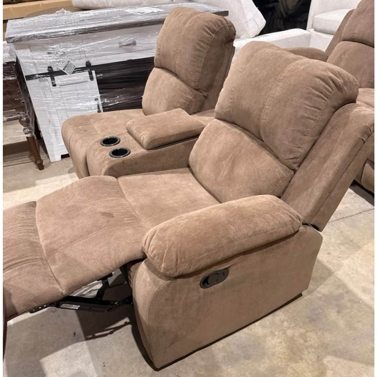 Brown Reclining Sectional with Storage Consoles | 3pcs New Open Box - Delivery Available