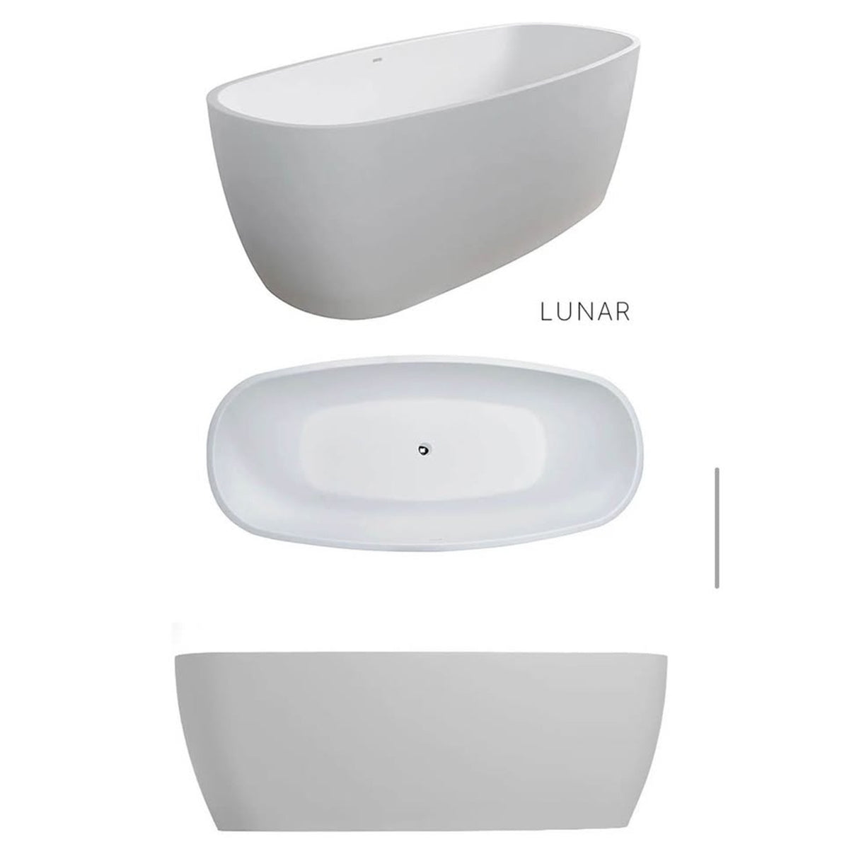 Clarke Lunar 60” Solid Surface Freestanding Soaking Tub – Retail $3,234 – Delivery Available