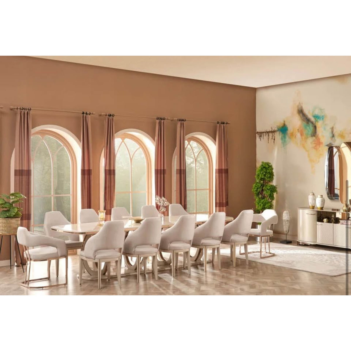 13-Piece Oversized Dining Set – Seats 12 – Retail $8,499 – Delivery Available