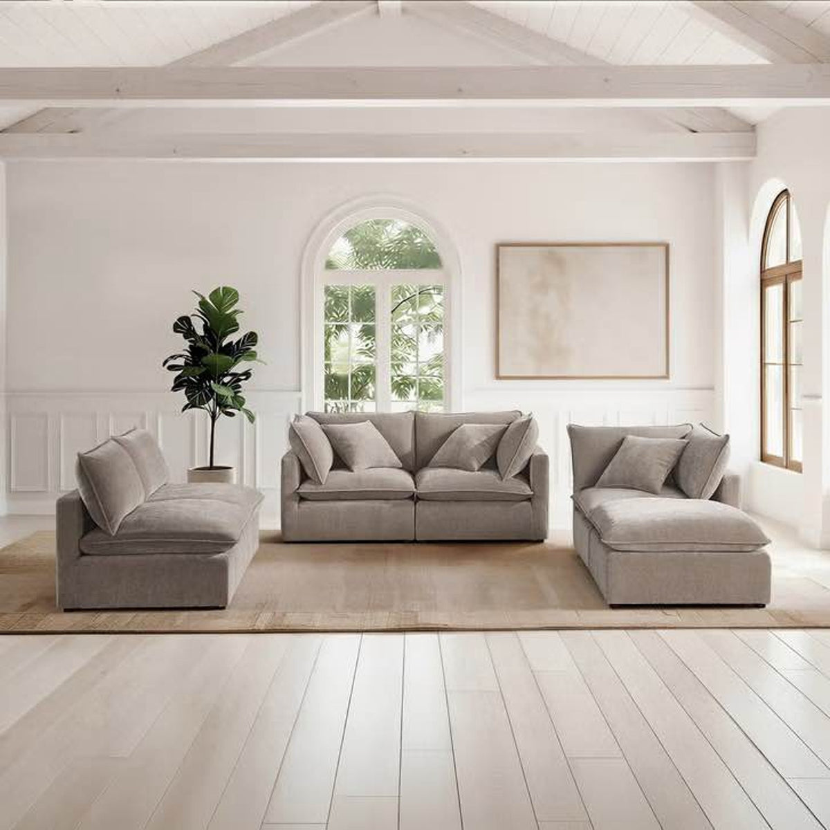 Aiden & Ivy Sydney 6-Piece Modular Sectional with Ottoman – Taupe – $2,299 Costco Retail Delivery