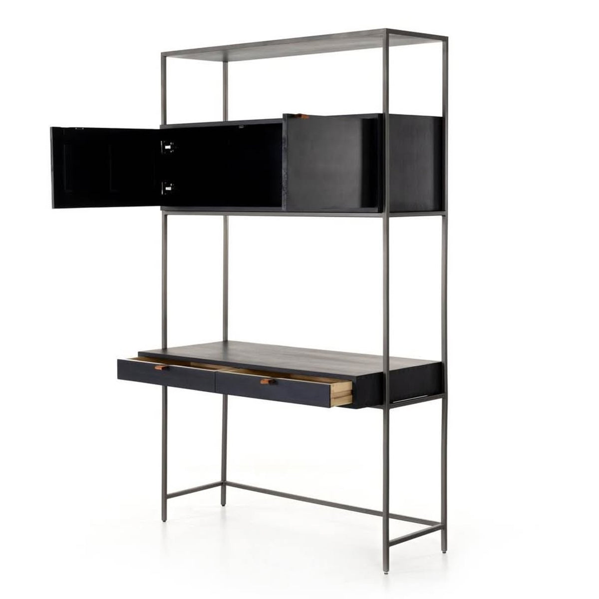 Four Hands Trey Modular Wall Desk – $2,749 Retail – Open Box – Black Ash - Delivery Available