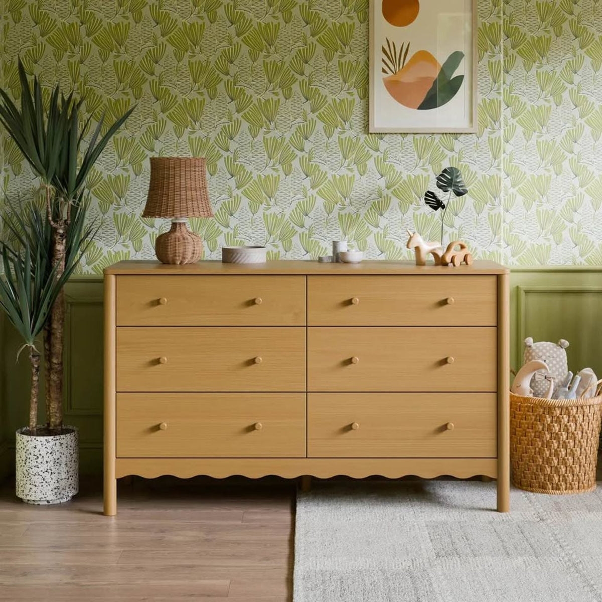 Million Dollar Baby Babyletto Swell 56” 6-Drawer Wide Dresser – Honey – New Open Box - Delivery
