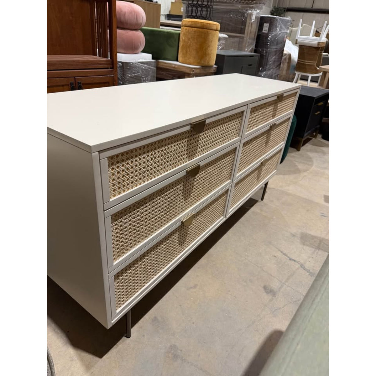 Joybird Sophia Dresser 6 Drawer  | New Open Box | Retail $2,199 - Matte Alabaster Delivery Available
