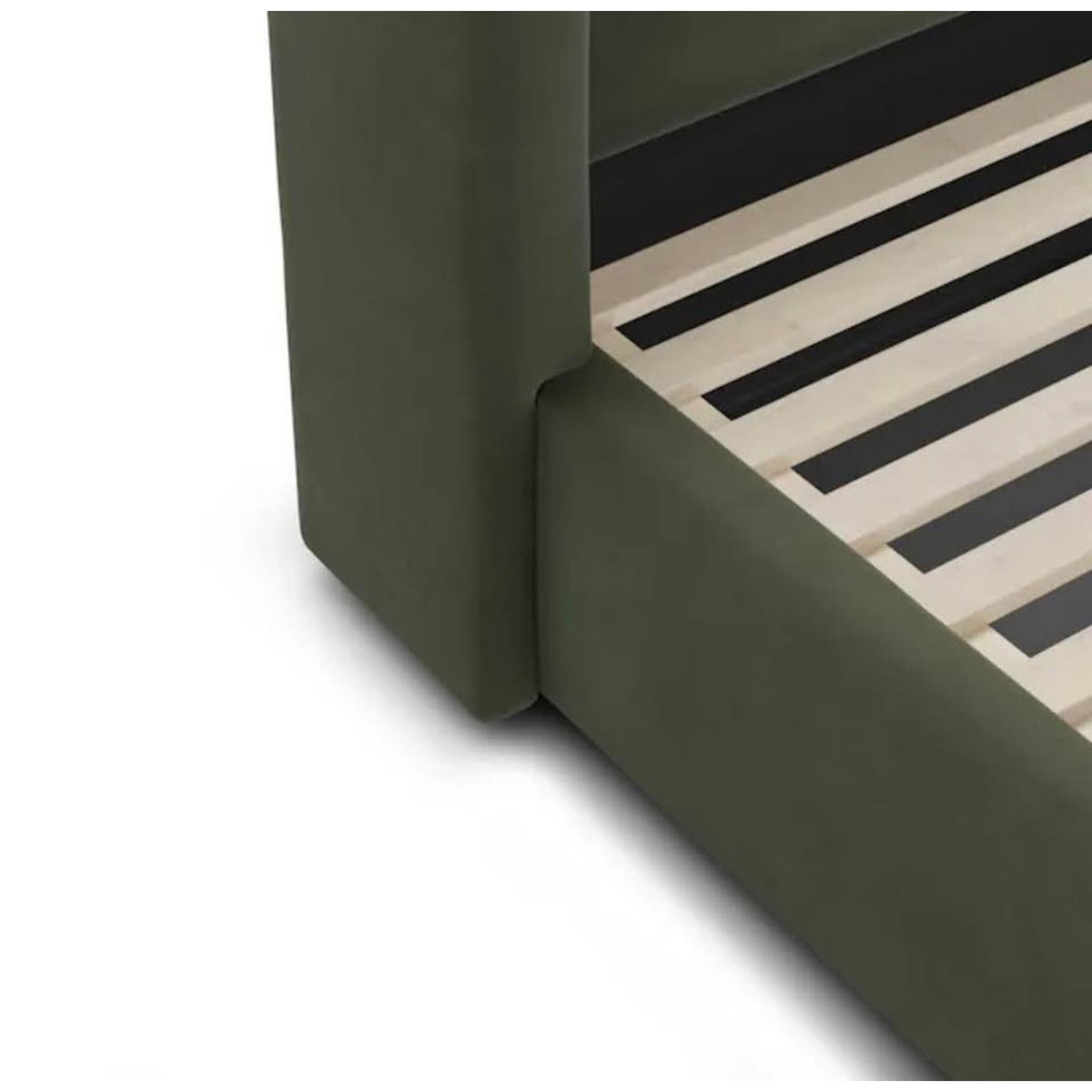 New Modern Green Velvet Queen Bed by Article Furniture – $1500 Retail “open box” Delivery Available