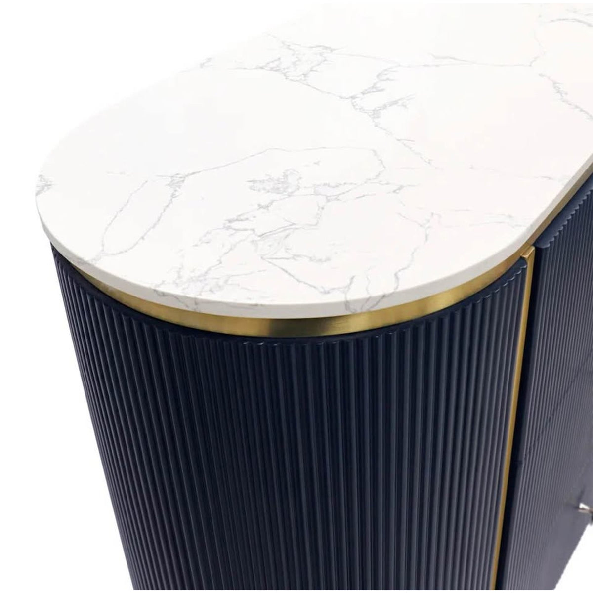 New 59” Marble Top Sideboard – Navy & Gold – Retail $4,230 – Delivery Available
