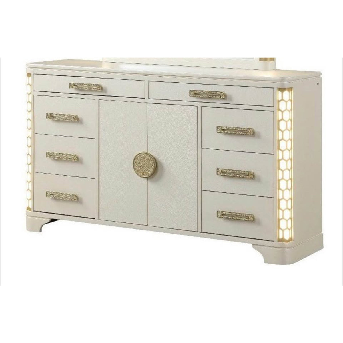 Galaxy Home Jasmine King Bed + LED Dresser – $6,897 Retail – Open Box – Delivery Available