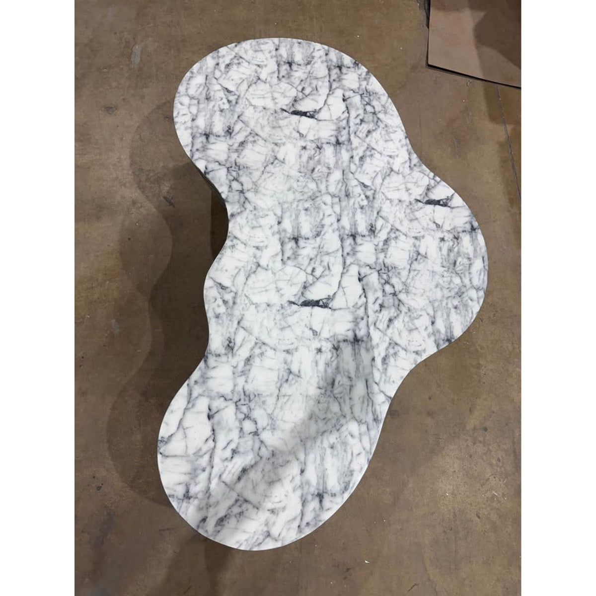 59” Sculptural Cloud Coffee Table | Faux Marble Waterfall Design | Retail $1,299 Delivery Available