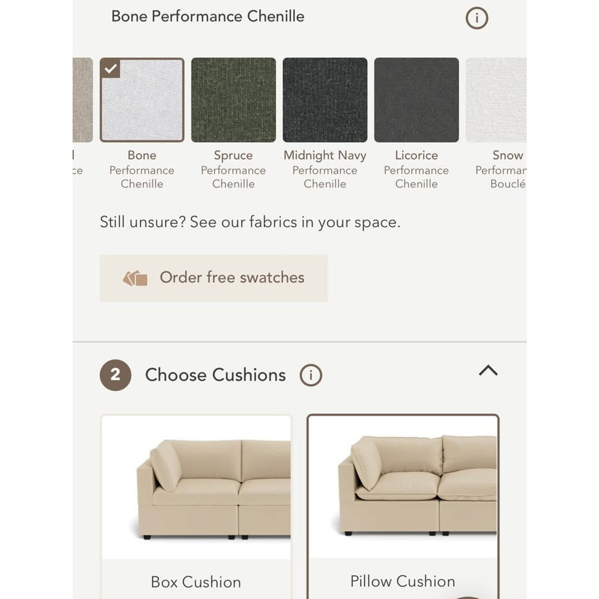 Albany Park Kova Pillow Cushion Sofa | Bone Performance Chenille | 86” - Delivery Available