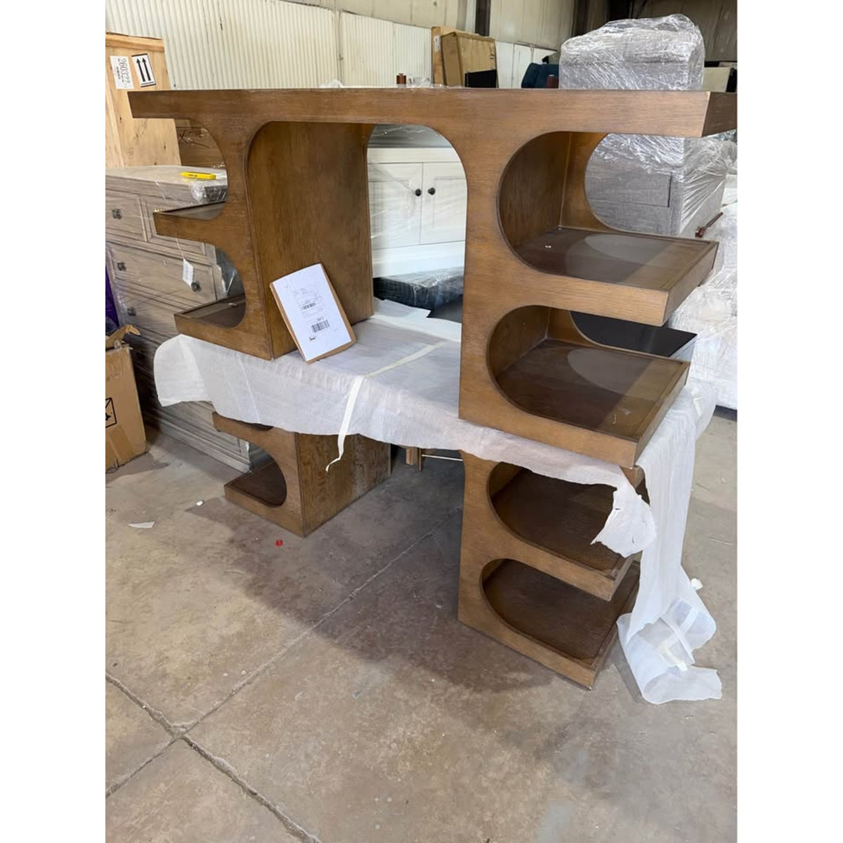 Solid Wood Writing Desk by Joss & Main Celie – Sculptural Modern Oak Desk - Delivery Available