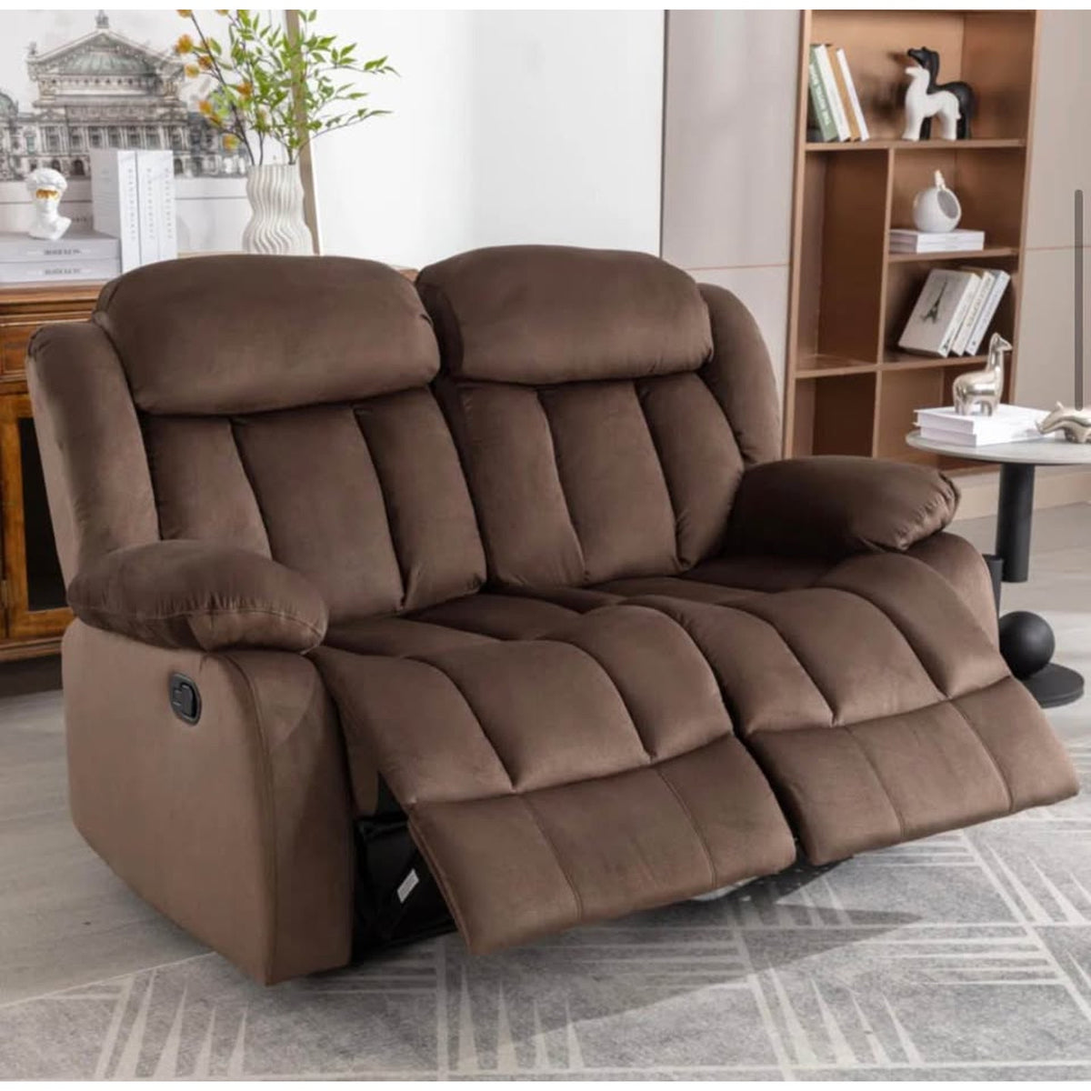 New 62” Microsuede Reclining Loveseat – Manual Recliner Couch $900 Retail Delivery Available
