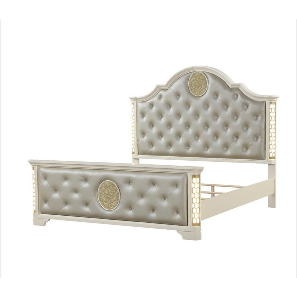 Galaxy Home Jasmine King Bed + LED Dresser – $6,897 Retail – Open Box – Delivery Available
