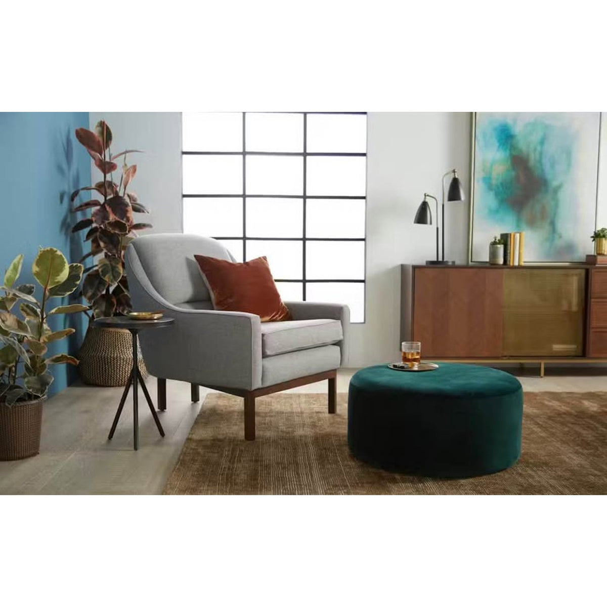 Joybird Hanna Ottoman $683 Retail Karina Cloud Dancer (offwhite textured fabric) Delivery Available