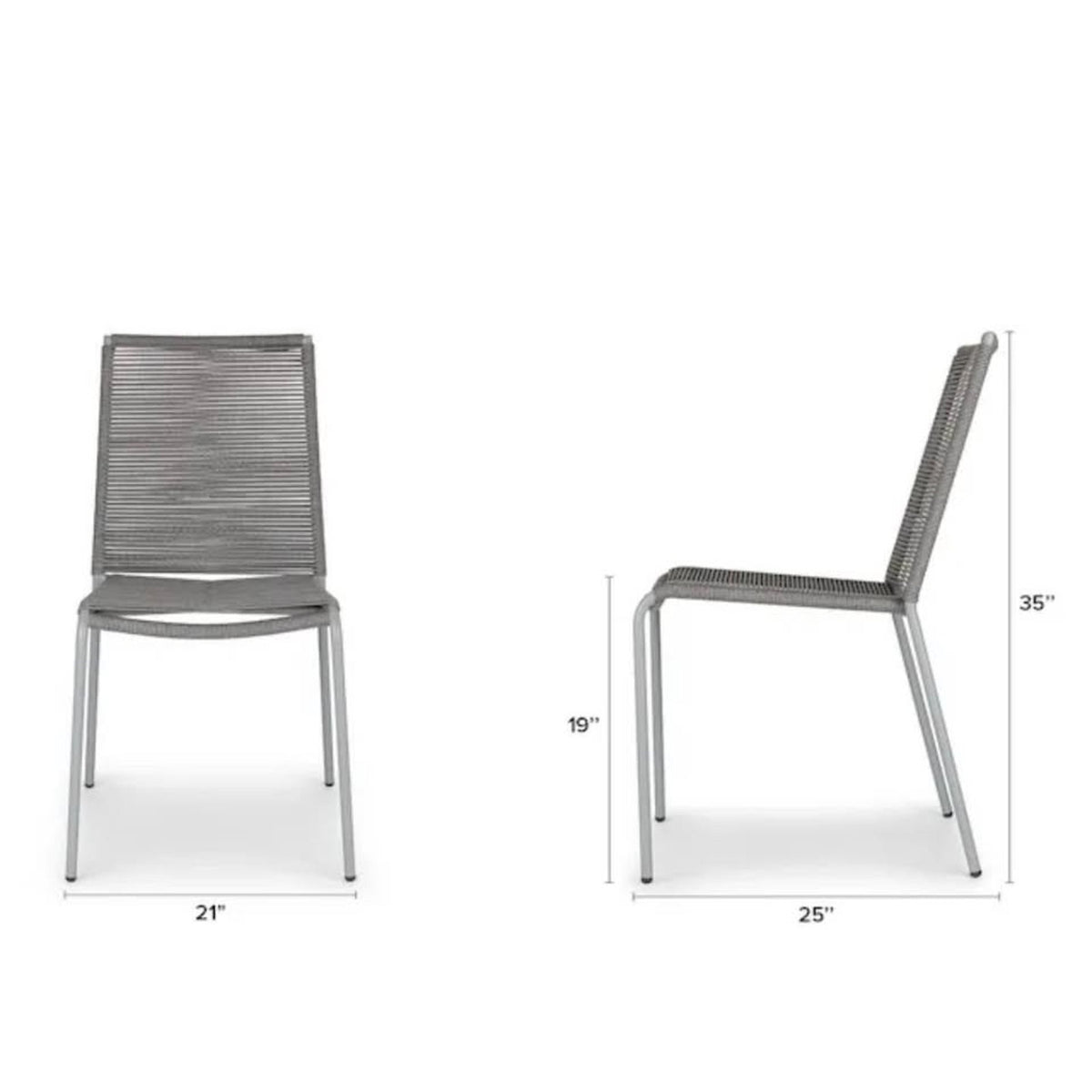 Set of 4 Article Zina Outdoor Stackable Dining Chairs – Heathered Gray – New Open Box Delivery Avail