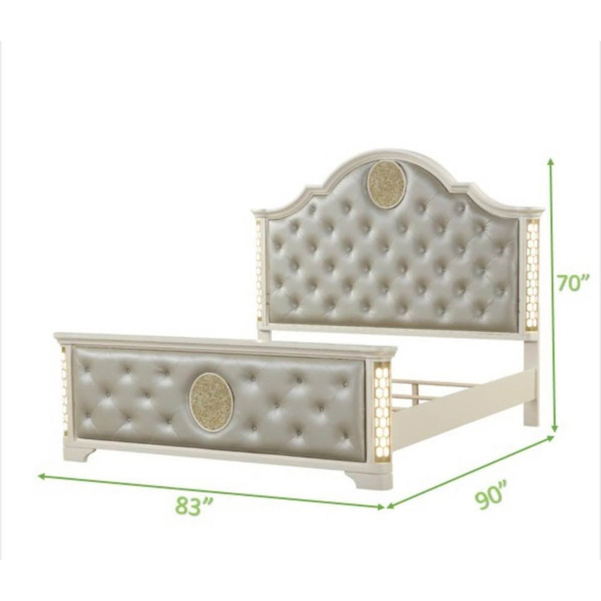 Galaxy Home Jasmine King Bed + LED Dresser – $6,897 Retail – Open Box – Delivery Available