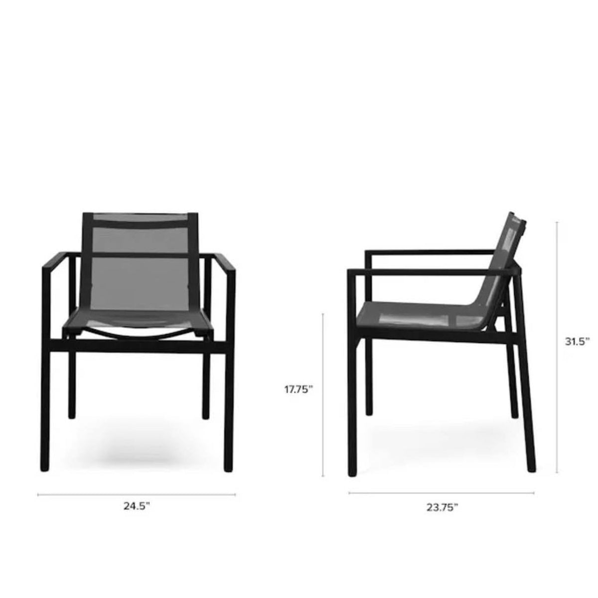 Article Tola Outdoor Dining Armchairs (set of 4) – Black – New Open Box - Delivery Available
