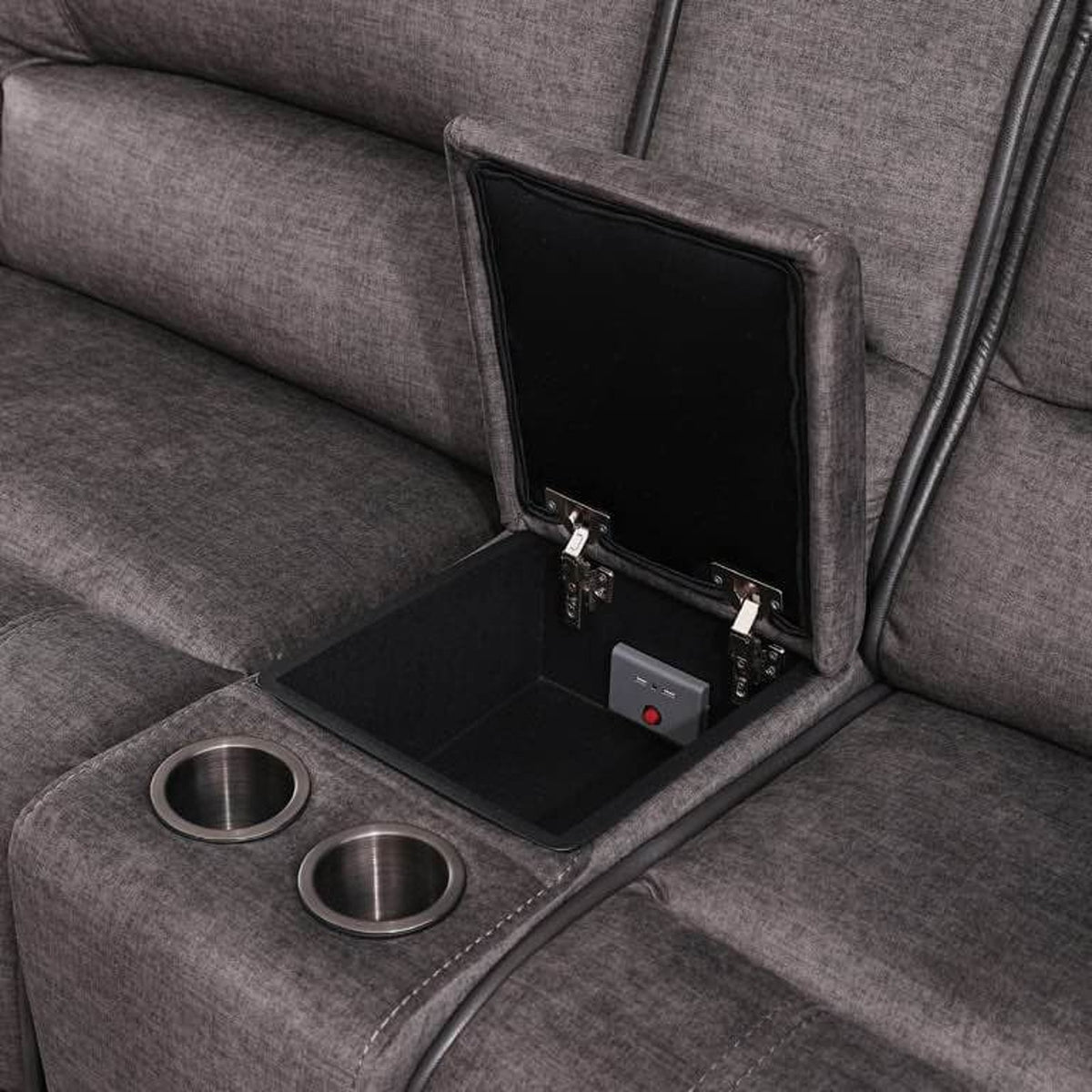 Redding 6-Piece Fabric Power Reclining Sectional with Power Headrests – Gray Delivery Available