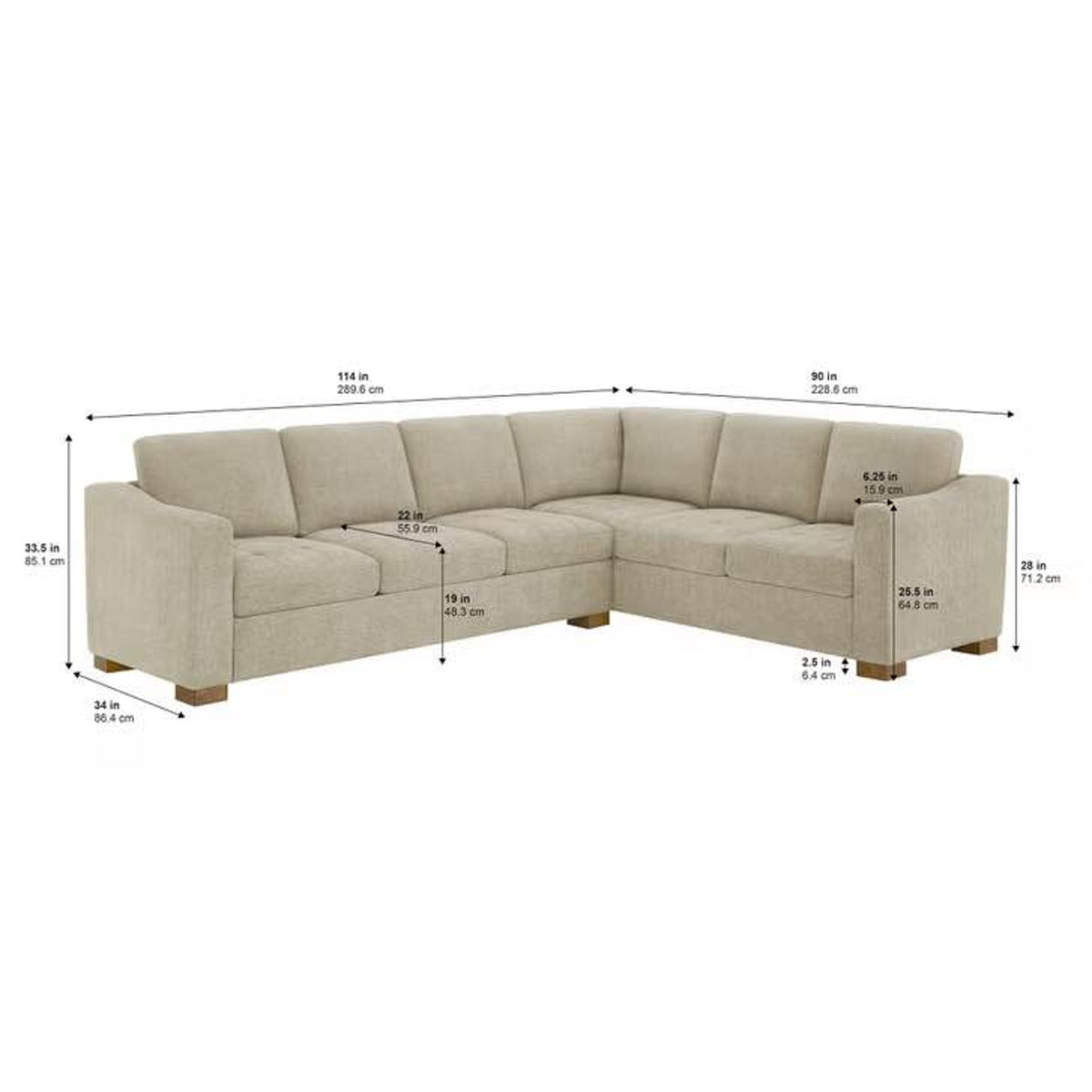 New Thomasville Ellsford L-Shaped Sectional – Beige – $999 Costco Retail - Delivery Available