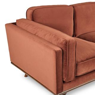 New Article Timber 90″ Velvet Sofa in Rust — Delivery Available