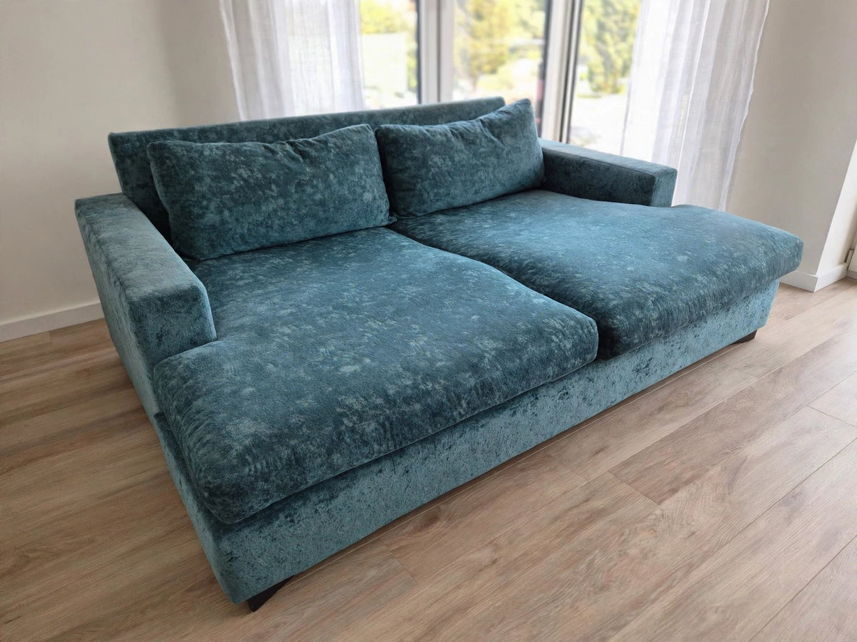 Used Joybird Anton 84″ Daybed in Teal Velvet — Cleaned & Comfy — Delivery Available