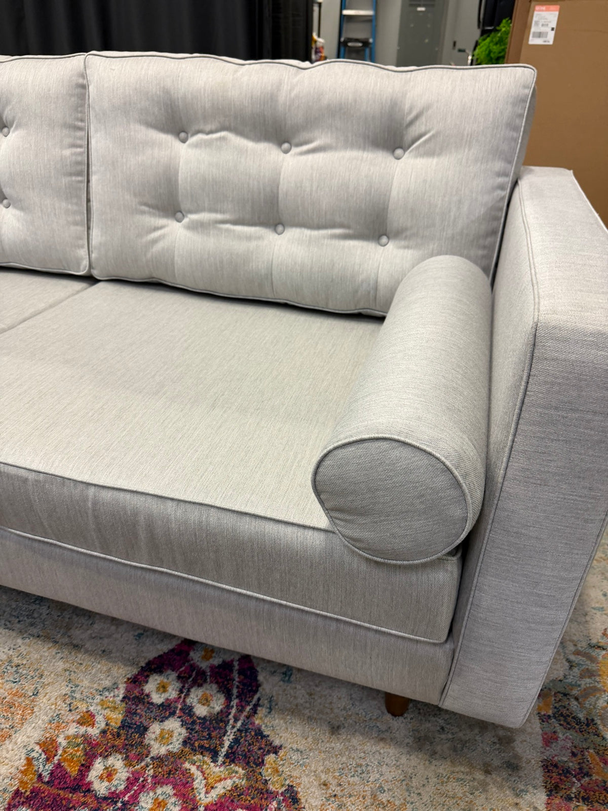 New Joybird Braxton Loveseat – Sunbrella Premier Fog – Retail $2,569 – Delivery Available