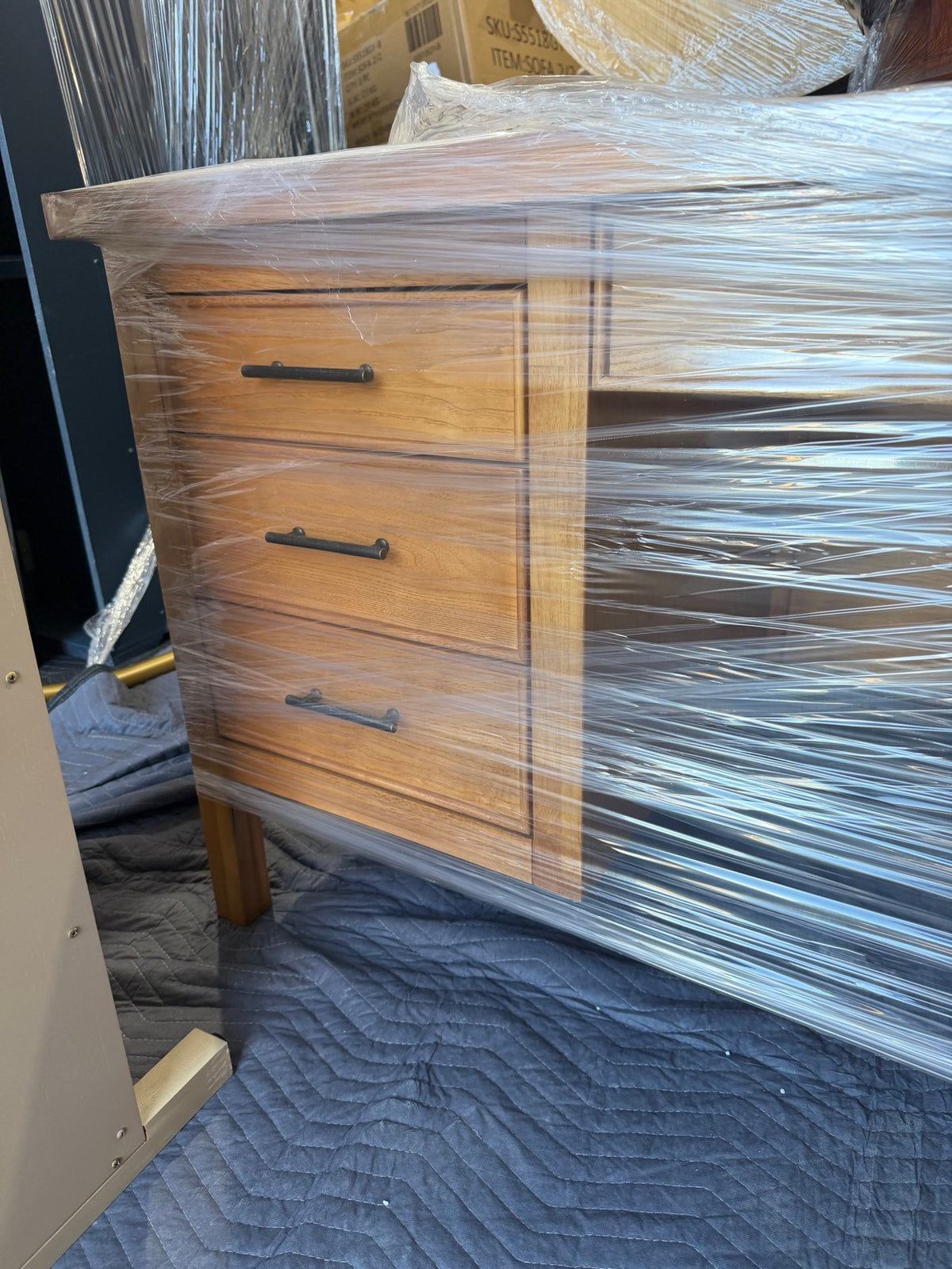66″ 7-Drawer Computer Desk in Light Oak – Coaster Vontray, Open Box with Chipped Corner
