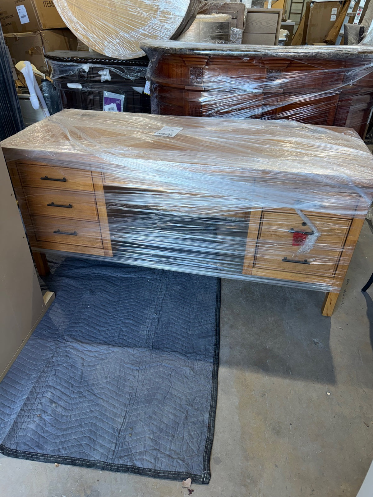 66″ 7-Drawer Computer Desk in Light Oak – Coaster Vontray, Open Box with Chipped Corner