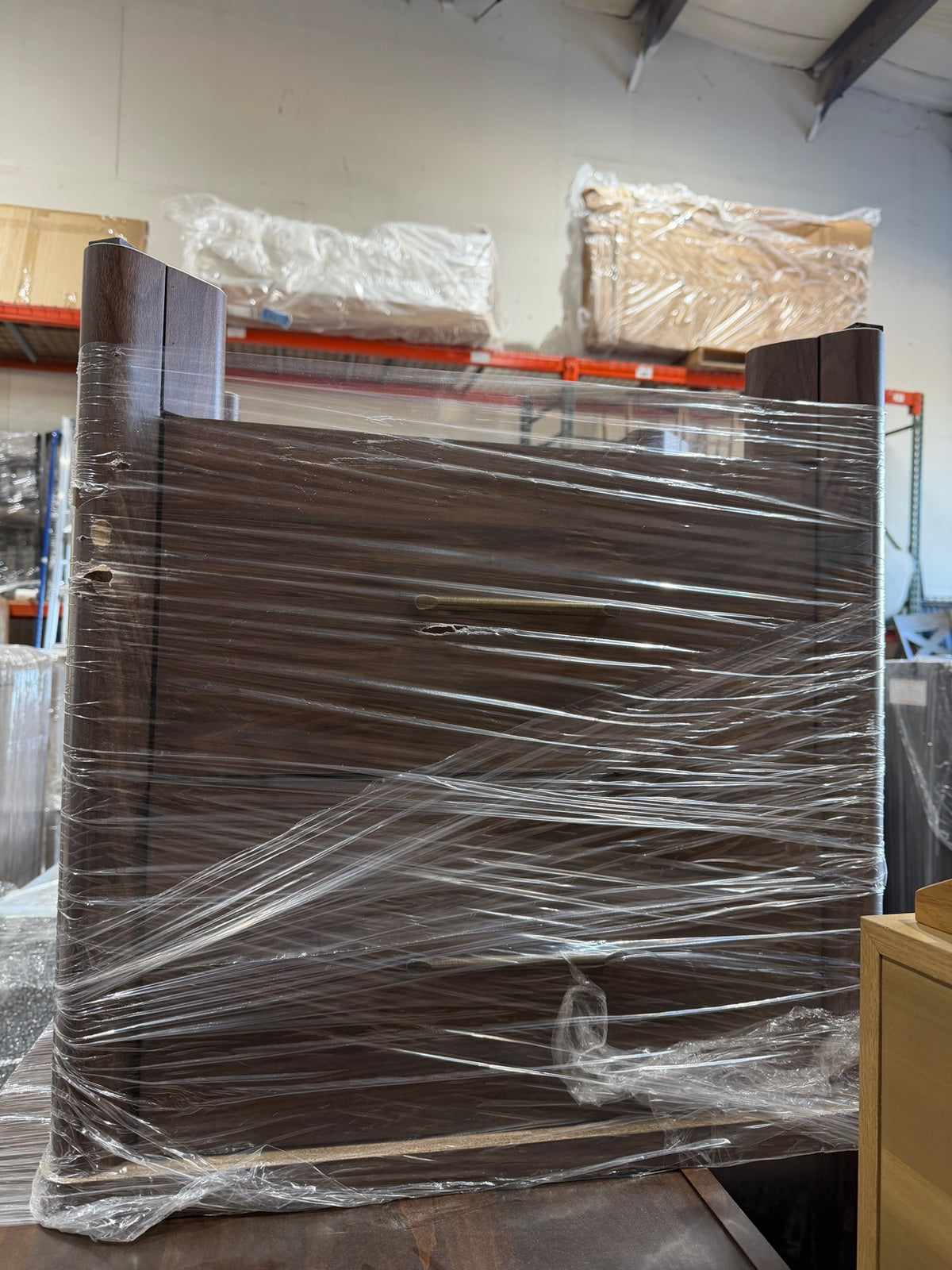 New 3-Piece Dark Walnut Bedroom Set — Nightstand, Chest & 6-Drawer Dresser
