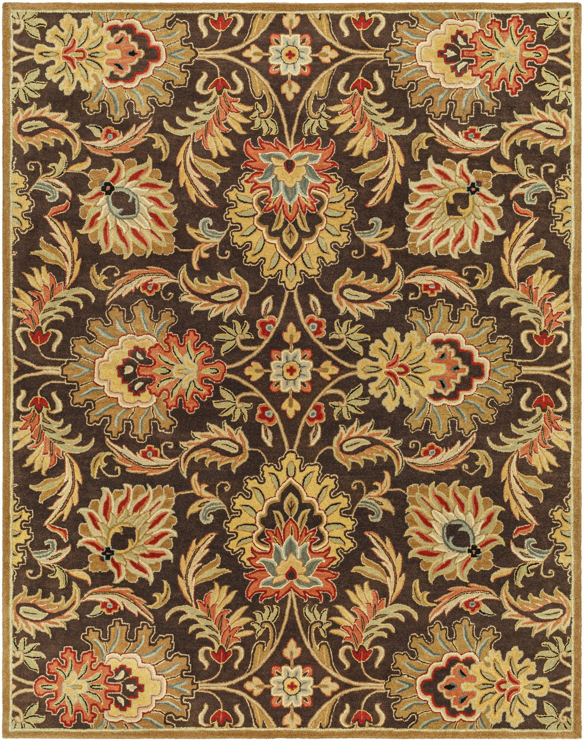 Open Box Surya Caesar Wool Rug – 9' x 12' Dark Brown – Retail $2,905 – Small Hole Pictured – Delivery Available