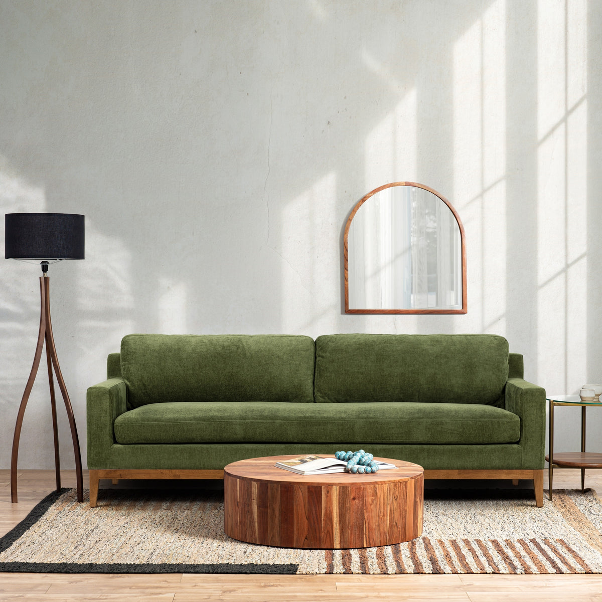 New Poly & Bark Zyon 90″ Sofa – Distressed Green – Retail $1,973 – Delivery Available