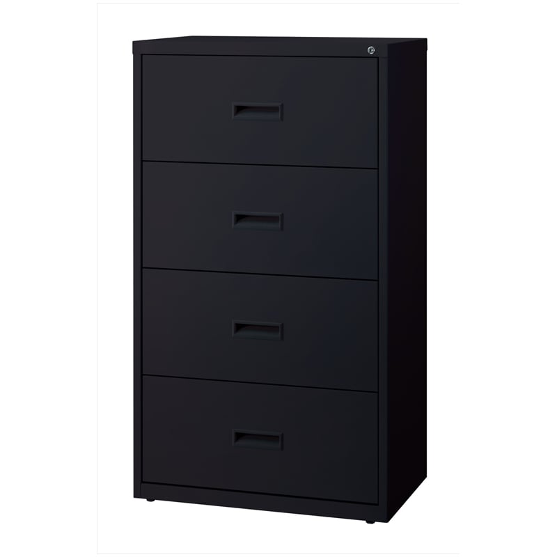 Hirsh 30″ 4-Drawer Steel Lateral File Cabinet – Black – Retail $779 – 4 Available – Delivery Available