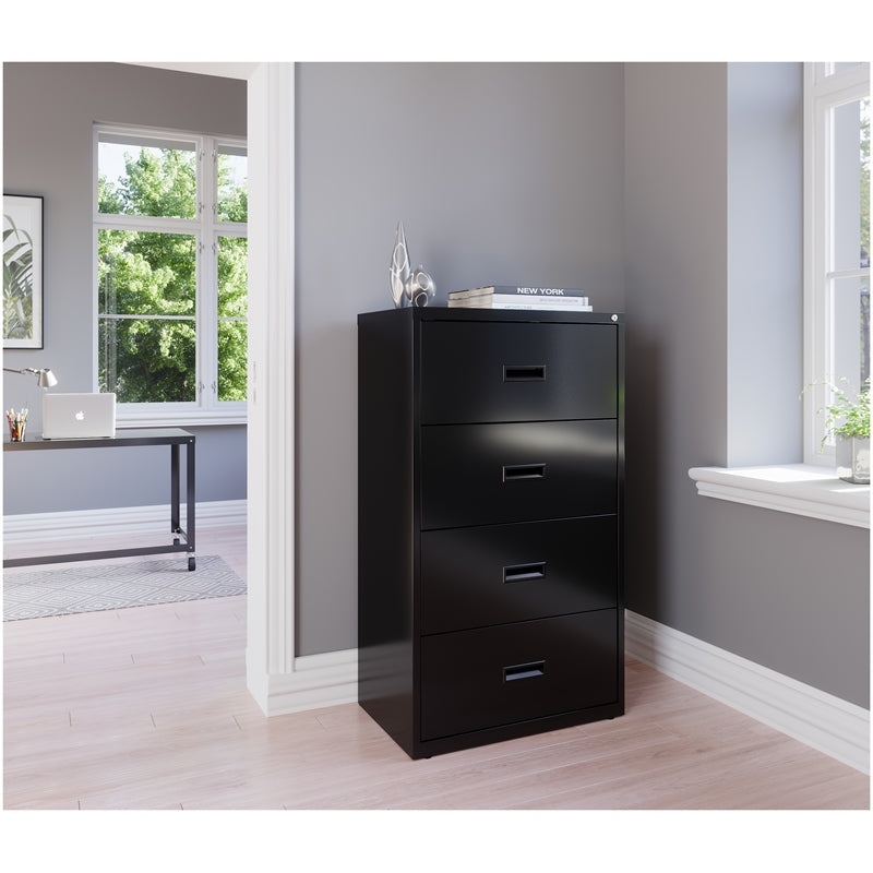 Hirsh 30″ 4-Drawer Steel Lateral File Cabinet – Black – Retail $779 – 4 Available – Delivery Available